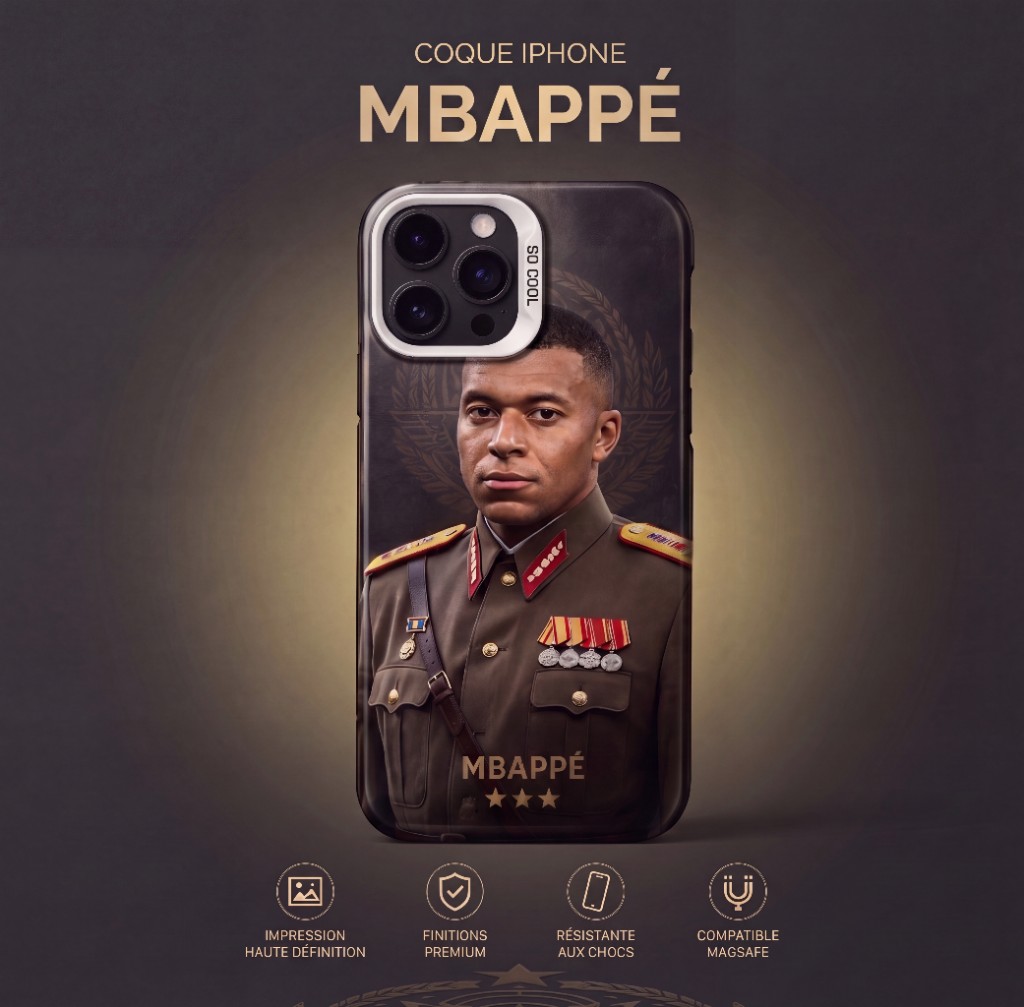 Coque iPhone Le Général Mbappé antichoc compatible MagSafe — BleuFan
